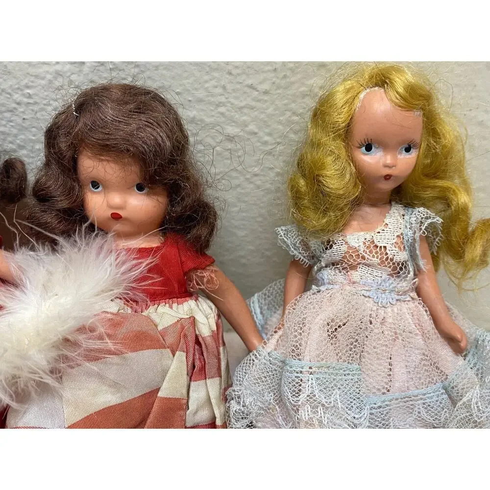 8 Vintage Lot 1940’s 50s Nancy Ann Storybook Dolls Bisque Hard Plastic